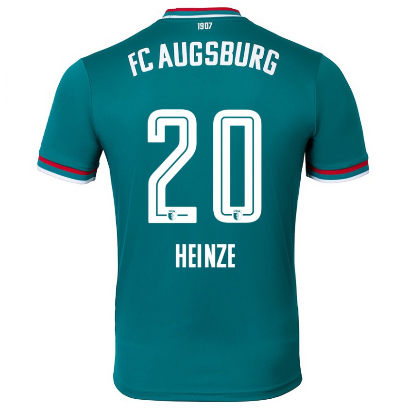 Kandiny Kinder Fynn Heinze #20 Dunkelgrün Auswärtstrikot Trikot 2024/25 T-Shirt