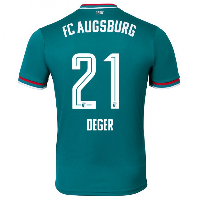 Kandiny Kinder David Deger #21 Dunkelgrün Auswärtstrikot Trikot 2024/25 T-Shirt