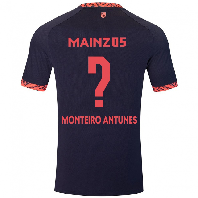 Kandiny Kinder Rafael Monteiro Antunes #0 Blau Korallenrot Auswärtstrikot Trikot 2024/25 T-Shirt