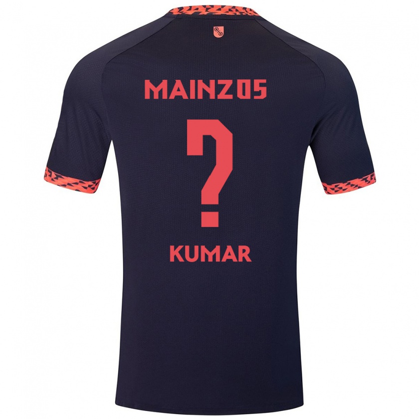 Kandiny Kinder Florian Kumar #0 Blau Korallenrot Auswärtstrikot Trikot 2024/25 T-Shirt