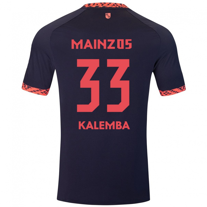 Kandiny Kinder Marcel Kalemba #33 Blau Korallenrot Auswärtstrikot Trikot 2024/25 T-Shirt