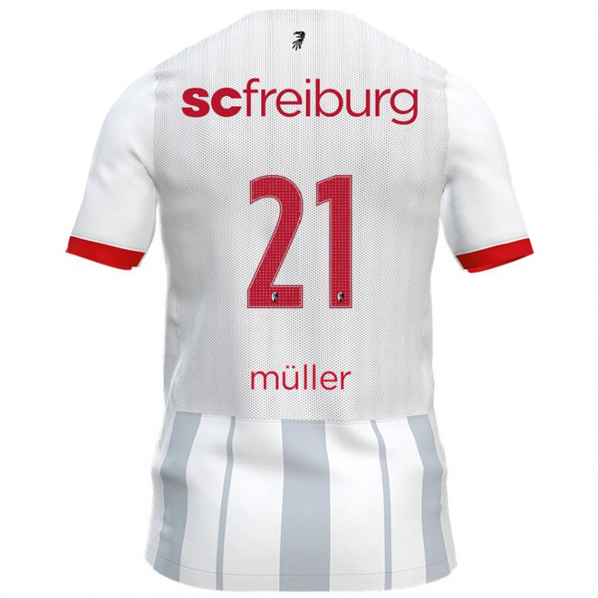 Kandiny Kinder Florian Müller #21 Weiß Grau Auswärtstrikot Trikot 2024/25 T-Shirt