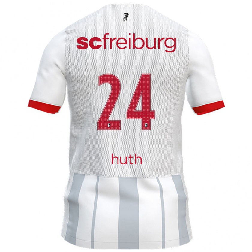 Kandiny Kinder Jannik Huth #24 Weiß Grau Auswärtstrikot Trikot 2024/25 T-Shirt