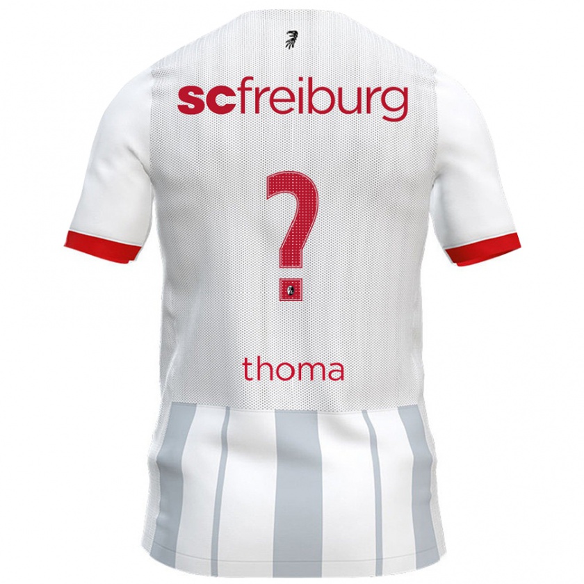 Kandiny Kinder Luis Thoma #0 Weiß Grau Auswärtstrikot Trikot 2024/25 T-Shirt