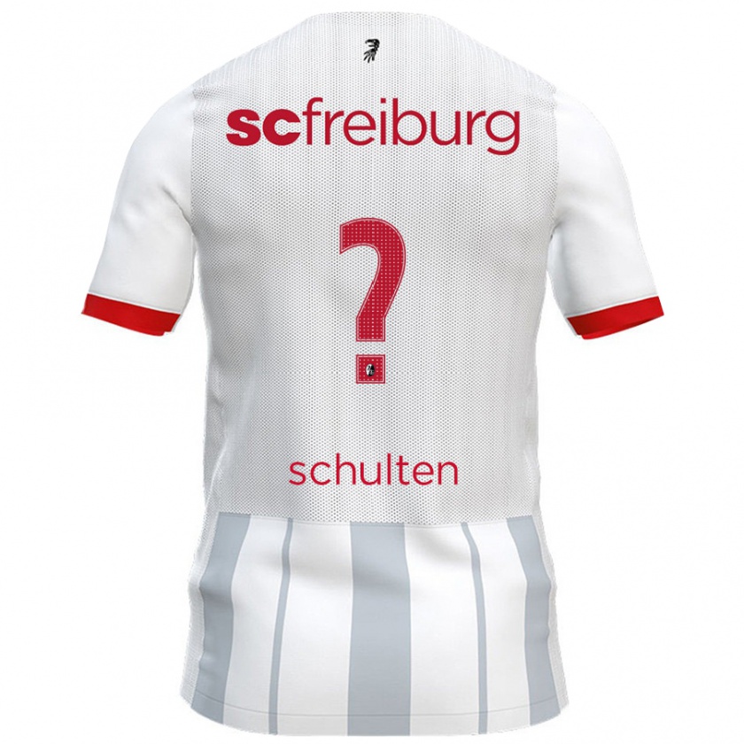 Kandiny Kinder Luca Schulten #0 Weiß Grau Auswärtstrikot Trikot 2024/25 T-Shirt