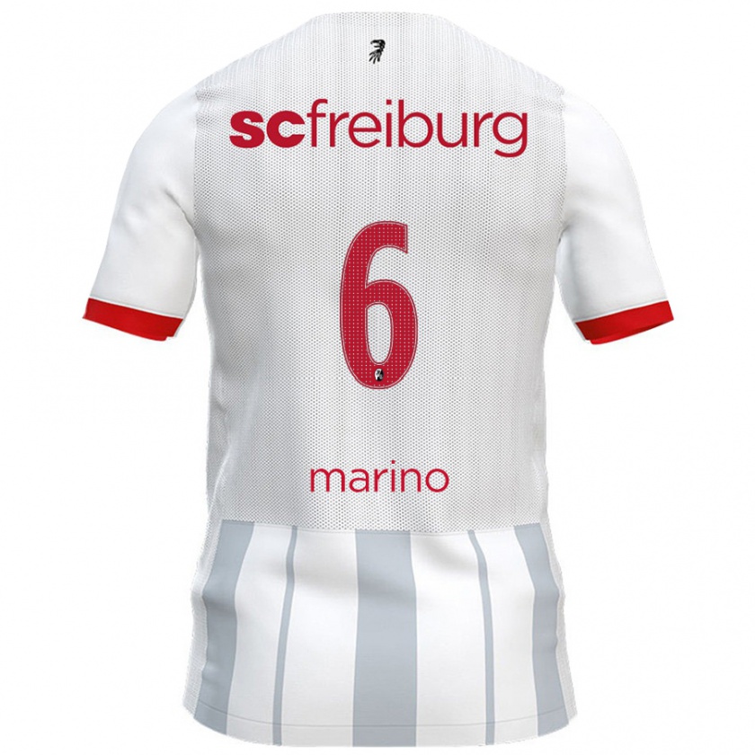 Kandiny Kinder Luca Marino #6 Weiß Grau Auswärtstrikot Trikot 2024/25 T-Shirt