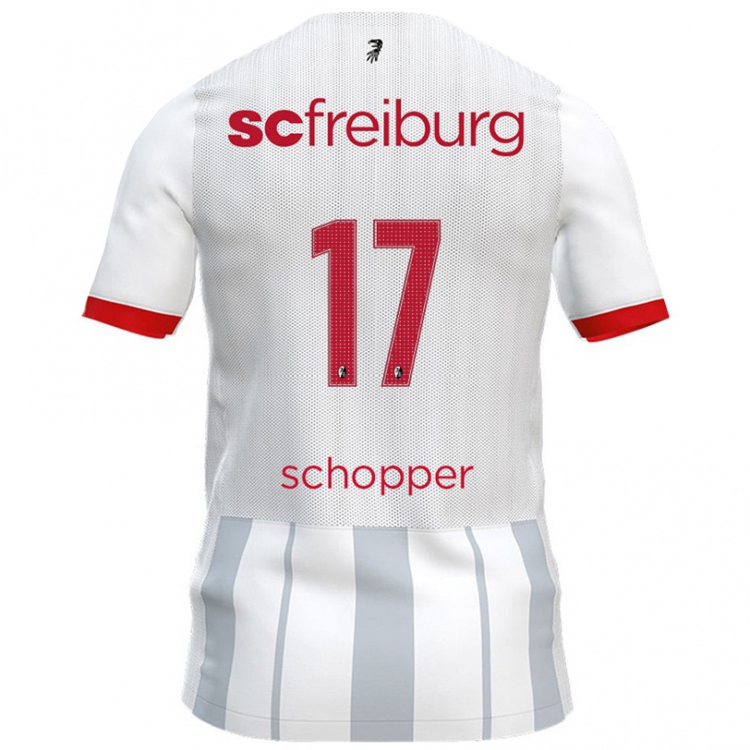 Kandiny Kinder David Schopper #17 Weiß Grau Auswärtstrikot Trikot 2024/25 T-Shirt