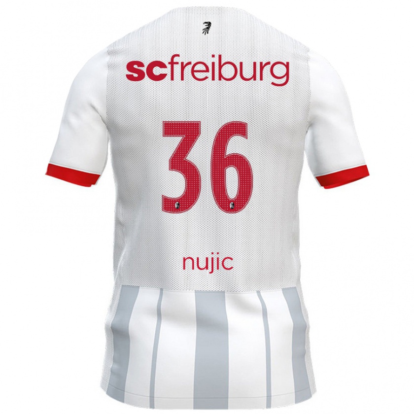 Kandiny Kinder Luka Nujic #36 Weiß Grau Auswärtstrikot Trikot 2024/25 T-Shirt