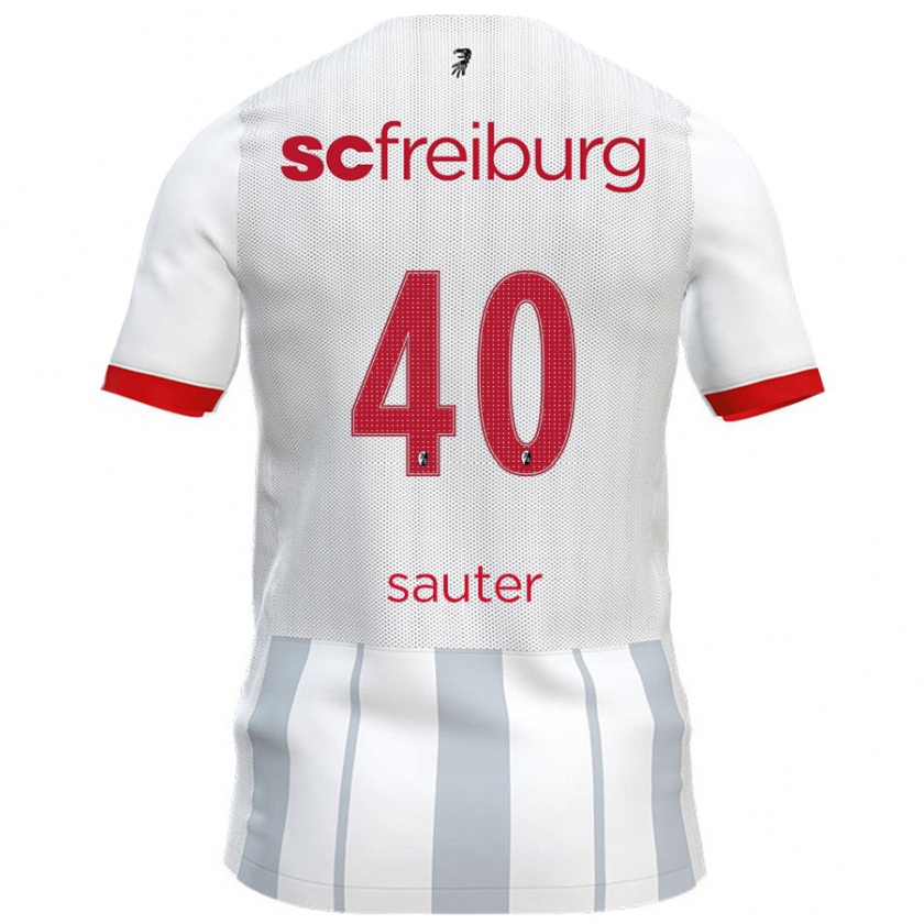 Kandiny Kinder Niklas Sauter #40 Weiß Grau Auswärtstrikot Trikot 2024/25 T-Shirt