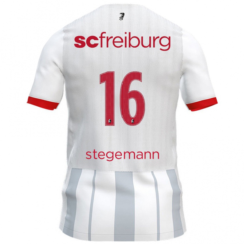 Kandiny Kinder Greta Stegemann #16 Weiß Grau Auswärtstrikot Trikot 2024/25 T-Shirt