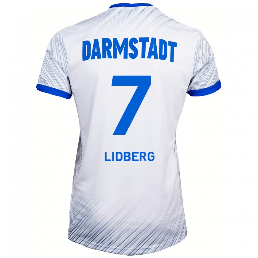 Kandiny Kinder Isac Lidberg #7 Weiß Blau Auswärtstrikot Trikot 2024/25 T-Shirt