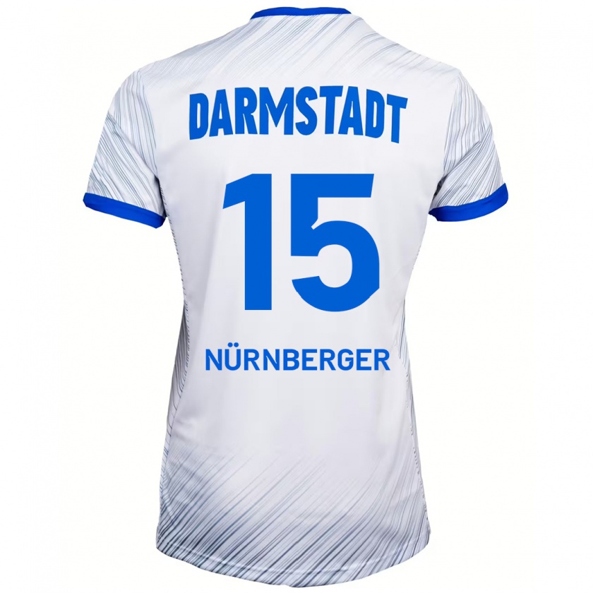 Kandiny Kinder Fabian Nürnberger #15 Weiß Blau Auswärtstrikot Trikot 2024/25 T-Shirt