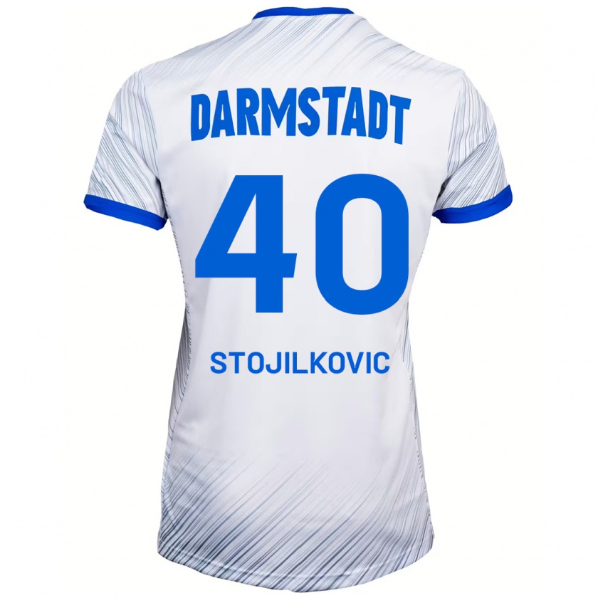 Kandiny Kinder Filip Stojilkovic #40 Weiß Blau Auswärtstrikot Trikot 2024/25 T-Shirt