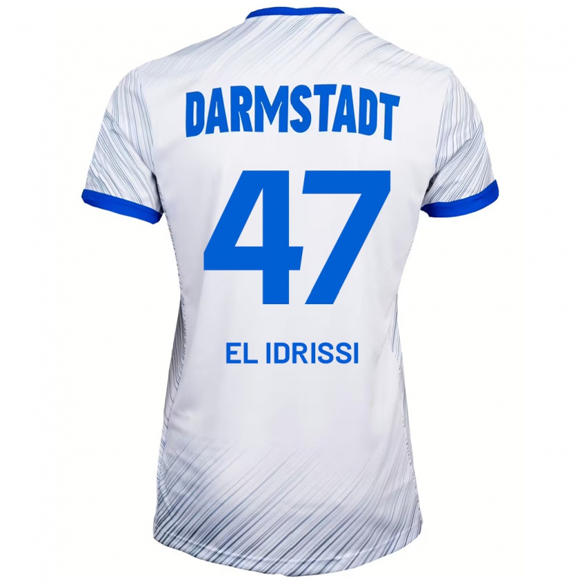 Kandiny Kinder Othmane El Idrissi #47 Weiß Blau Auswärtstrikot Trikot 2024/25 T-Shirt