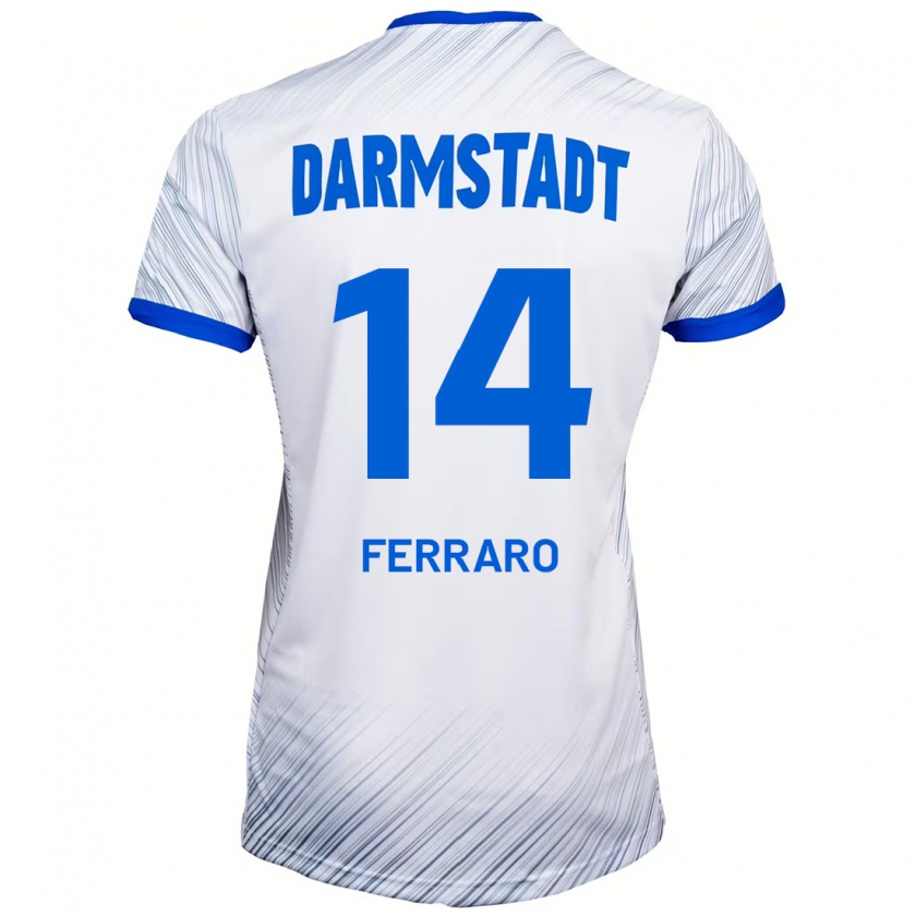 Kandiny Kinder Enzo Ferraro #14 Weiß Blau Auswärtstrikot Trikot 2024/25 T-Shirt