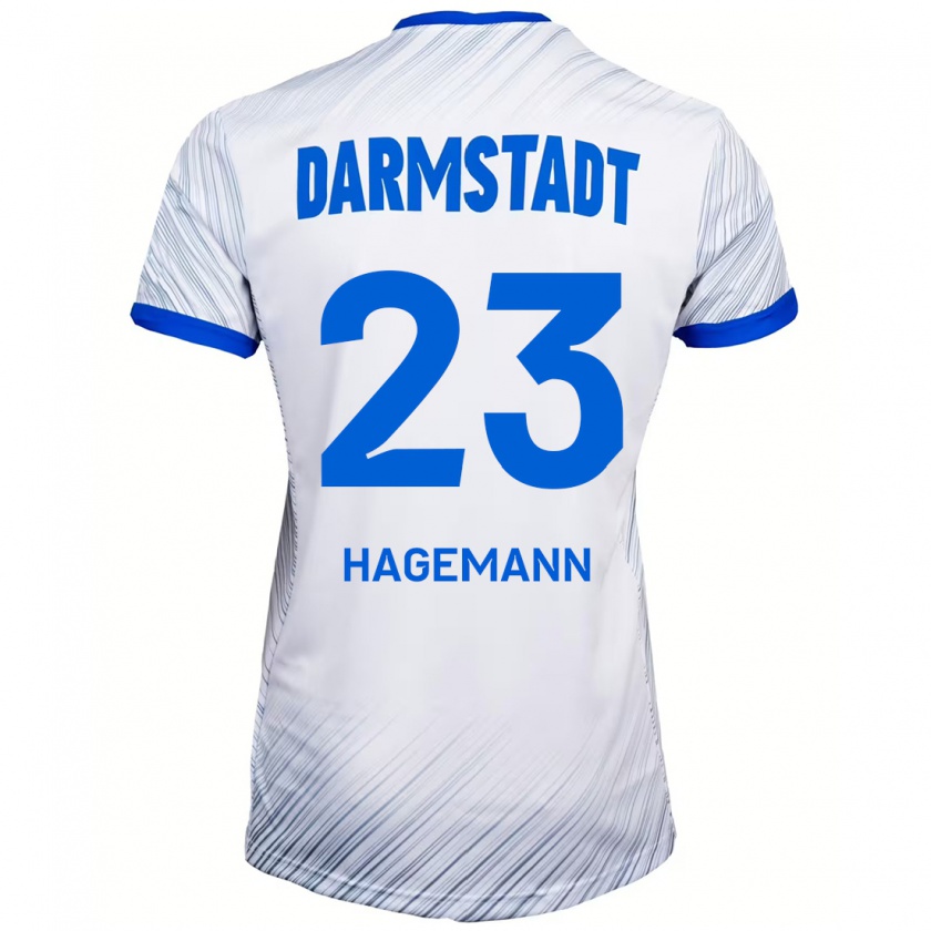 Kandiny Kinder Emil Hagemann #23 Weiß Blau Auswärtstrikot Trikot 2024/25 T-Shirt