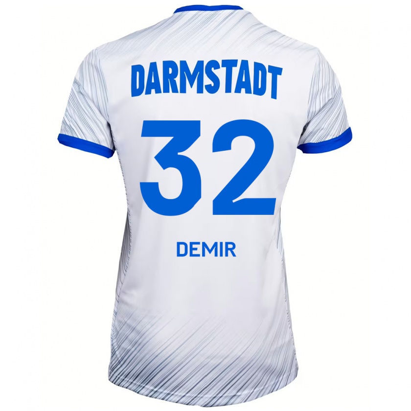 Kandiny Kinder Lean Demir #32 Weiß Blau Auswärtstrikot Trikot 2024/25 T-Shirt