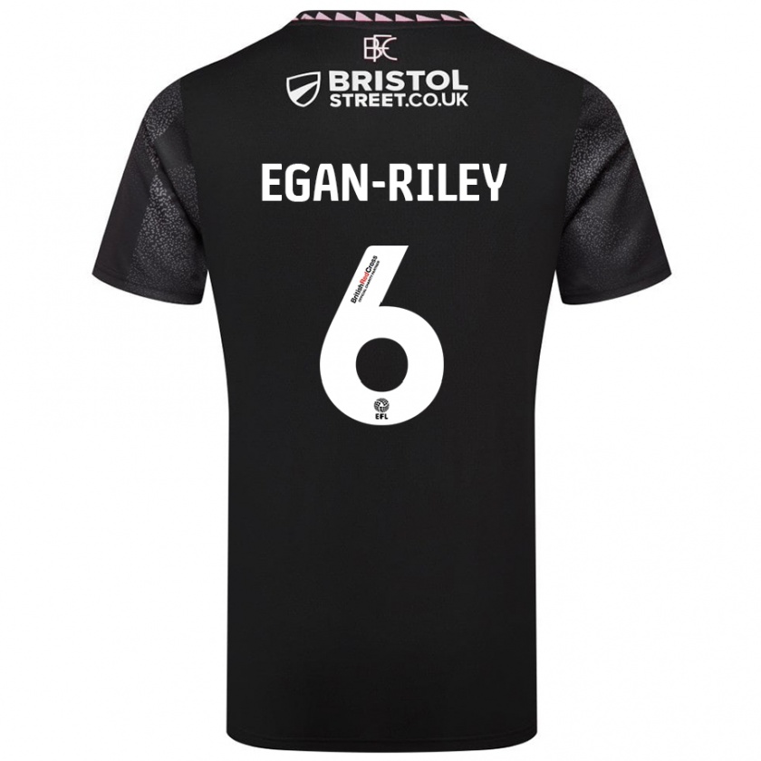 Kandiny Kinder Cj Egan-Riley #6 Schwarz Auswärtstrikot Trikot 2024/25 T-Shirt