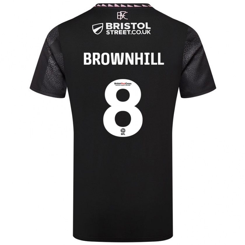 Kandiny Kinder Josh Brownhill #8 Schwarz Auswärtstrikot Trikot 2024/25 T-Shirt