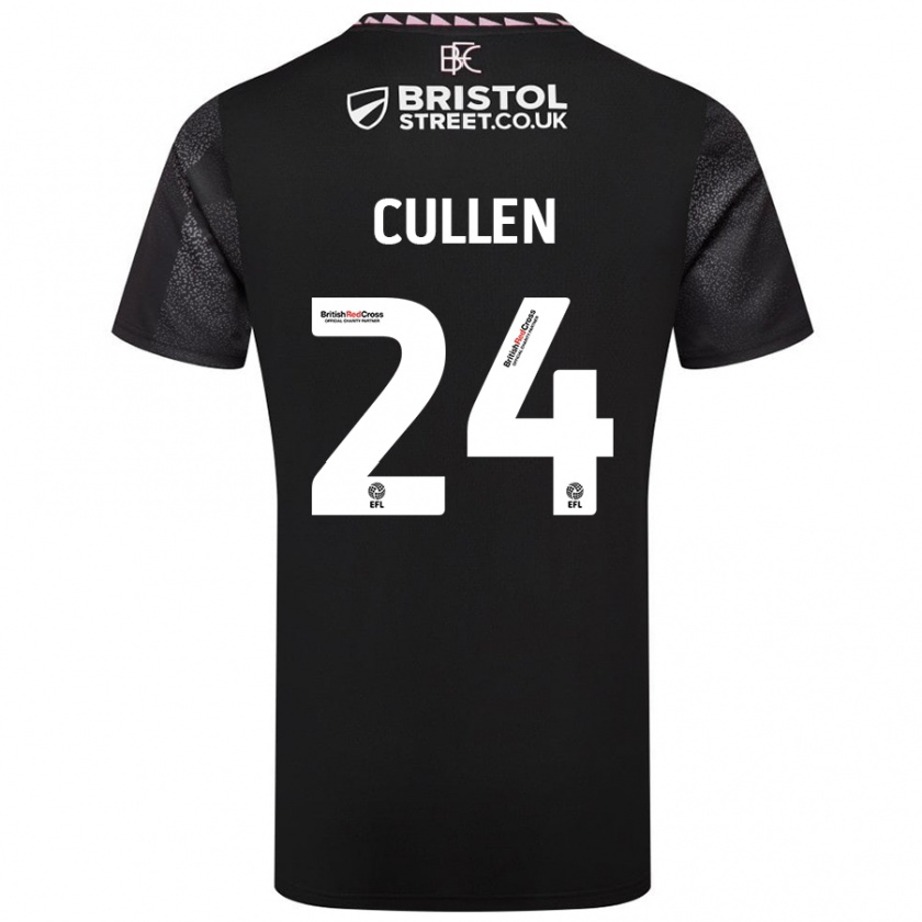 Kandiny Kinder Josh Cullen #24 Schwarz Auswärtstrikot Trikot 2024/25 T-Shirt