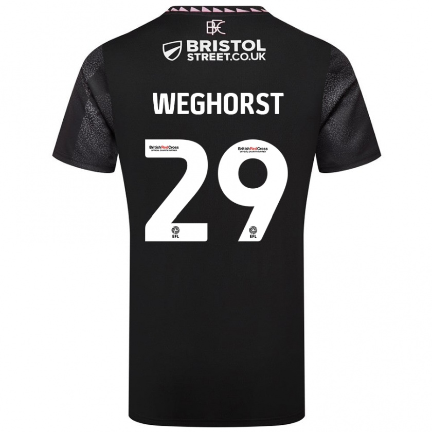 Kandiny Kinder Wout Weghorst #29 Schwarz Auswärtstrikot Trikot 2024/25 T-Shirt