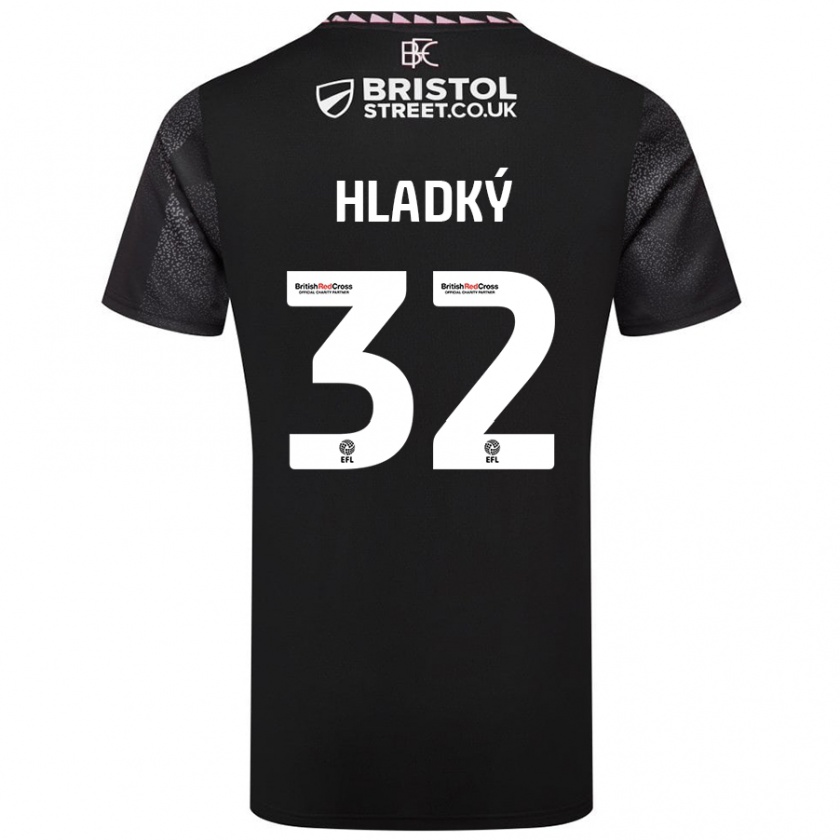 Kandiny Kinder Vaclav Hladky #32 Schwarz Auswärtstrikot Trikot 2024/25 T-Shirt