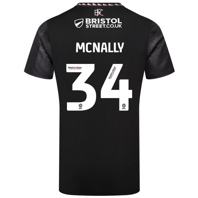 Kandiny Kinder Luke Mcnally #34 Schwarz Auswärtstrikot Trikot 2024/25 T-Shirt