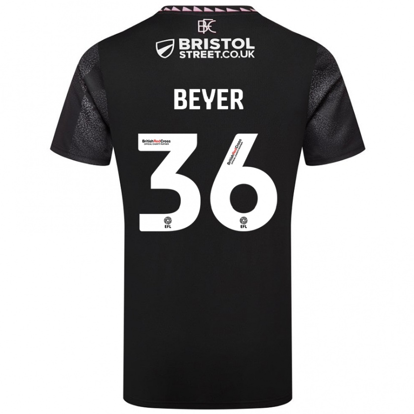 Kandiny Kinder Jordan Beyer #36 Schwarz Auswärtstrikot Trikot 2024/25 T-Shirt