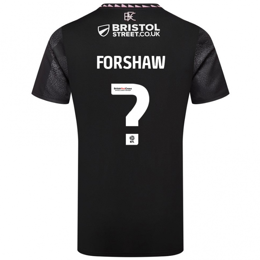 Kandiny Kinder Lewis Forshaw #0 Schwarz Auswärtstrikot Trikot 2024/25 T-Shirt