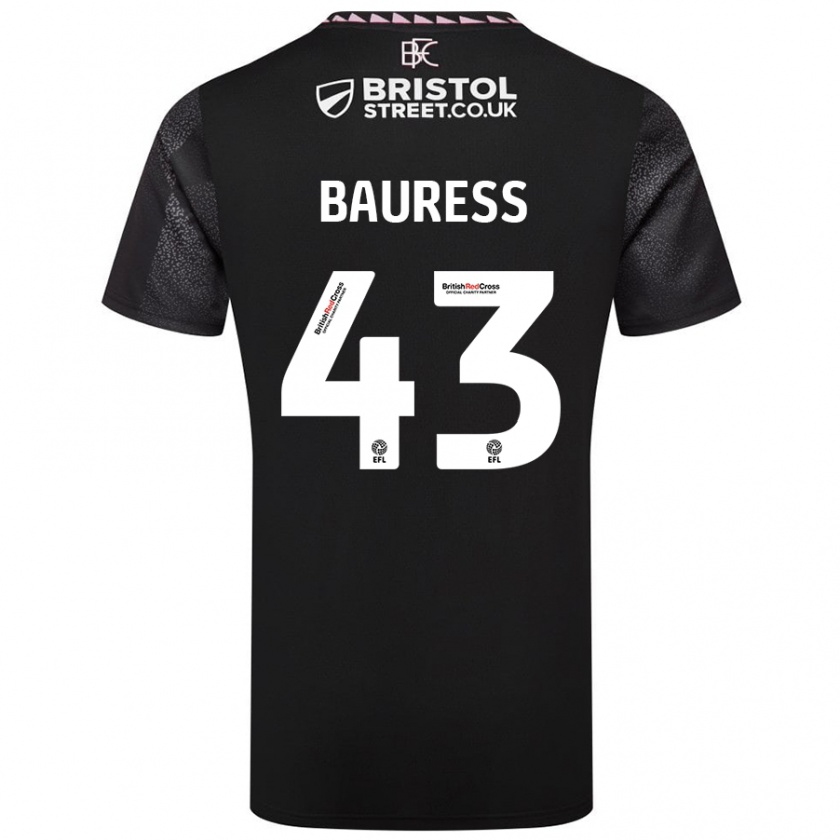 Kandiny Kinder Joe Bauress #43 Schwarz Auswärtstrikot Trikot 2024/25 T-Shirt