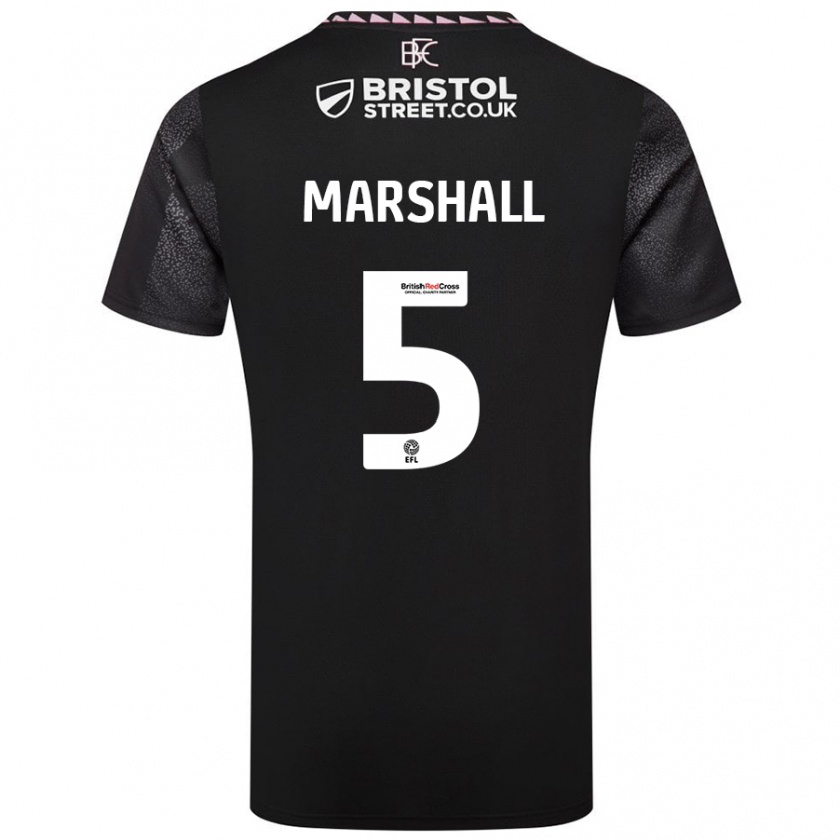 Kandiny Kinder Georgia Marshall #5 Schwarz Auswärtstrikot Trikot 2024/25 T-Shirt