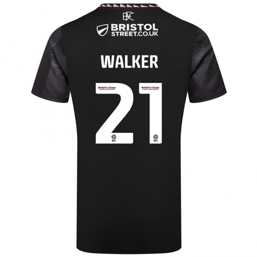 Kandiny Kinder Claudia Walker #21 Schwarz Auswärtstrikot Trikot 2024/25 T-Shirt