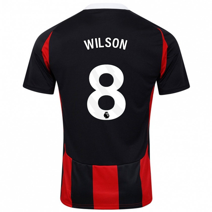 Kandiny Kinder Harry Wilson #8 Schwarz Rot Auswärtstrikot Trikot 2024/25 T-Shirt