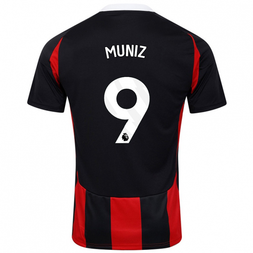 Kandiny Kinder Rodrigo Muniz #9 Schwarz Rot Auswärtstrikot Trikot 2024/25 T-Shirt