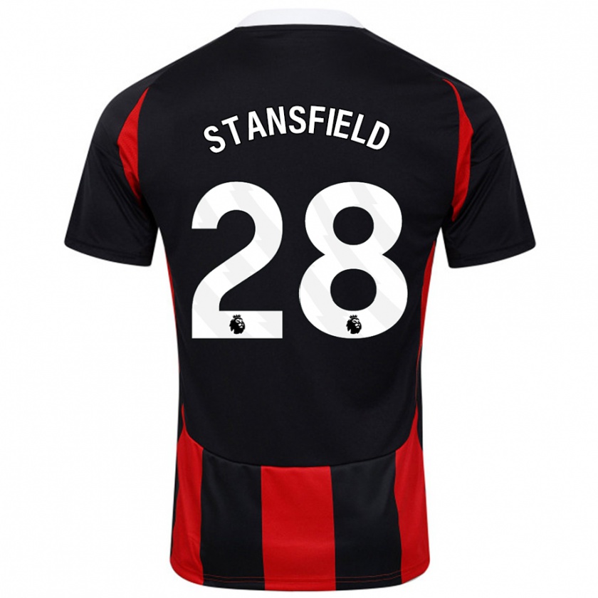 Kandiny Kinder Jay Stansfield #28 Schwarz Rot Auswärtstrikot Trikot 2024/25 T-Shirt