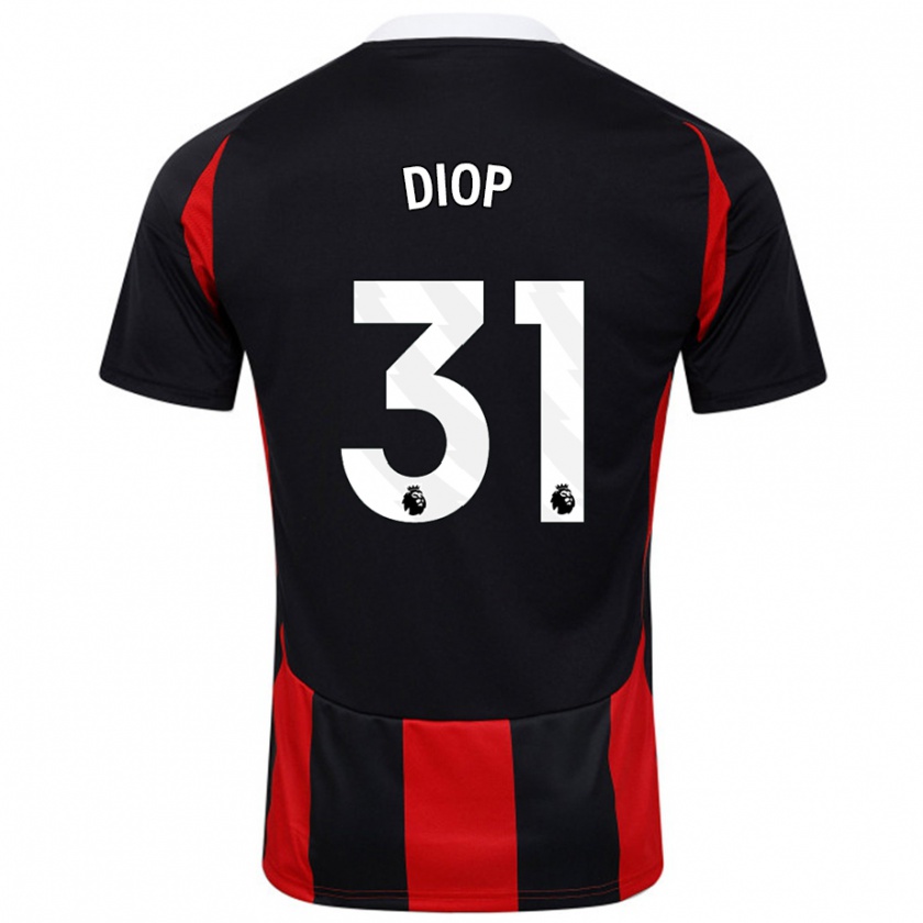 Kandiny Kinder Issa Diop #31 Schwarz Rot Auswärtstrikot Trikot 2024/25 T-Shirt