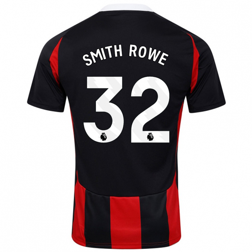 Kandiny Kinder Emile Smith Rowe #32 Schwarz Rot Auswärtstrikot Trikot 2024/25 T-Shirt