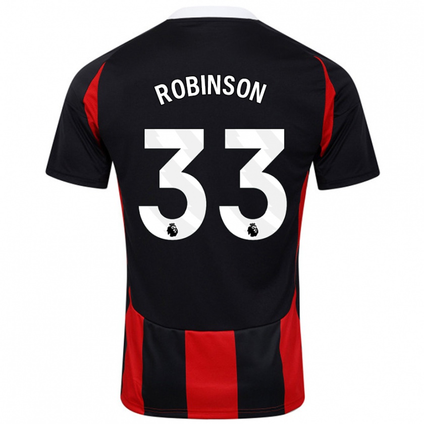 Kandiny Kinder Antonee Robinson #33 Schwarz Rot Auswärtstrikot Trikot 2024/25 T-Shirt