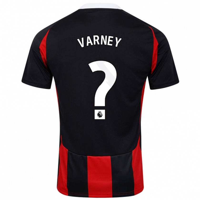 Kandiny Kinder Oscar Varney #0 Schwarz Rot Auswärtstrikot Trikot 2024/25 T-Shirt