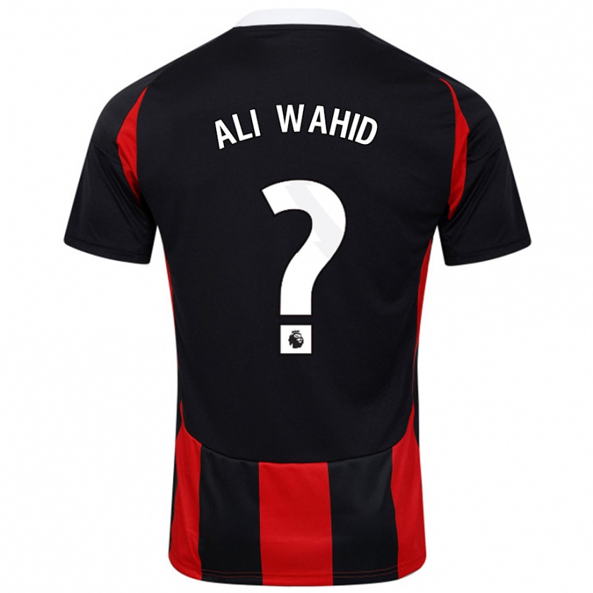 Kandiny Kinder Farhaan Ali Wahid #0 Schwarz Rot Auswärtstrikot Trikot 2024/25 T-Shirt