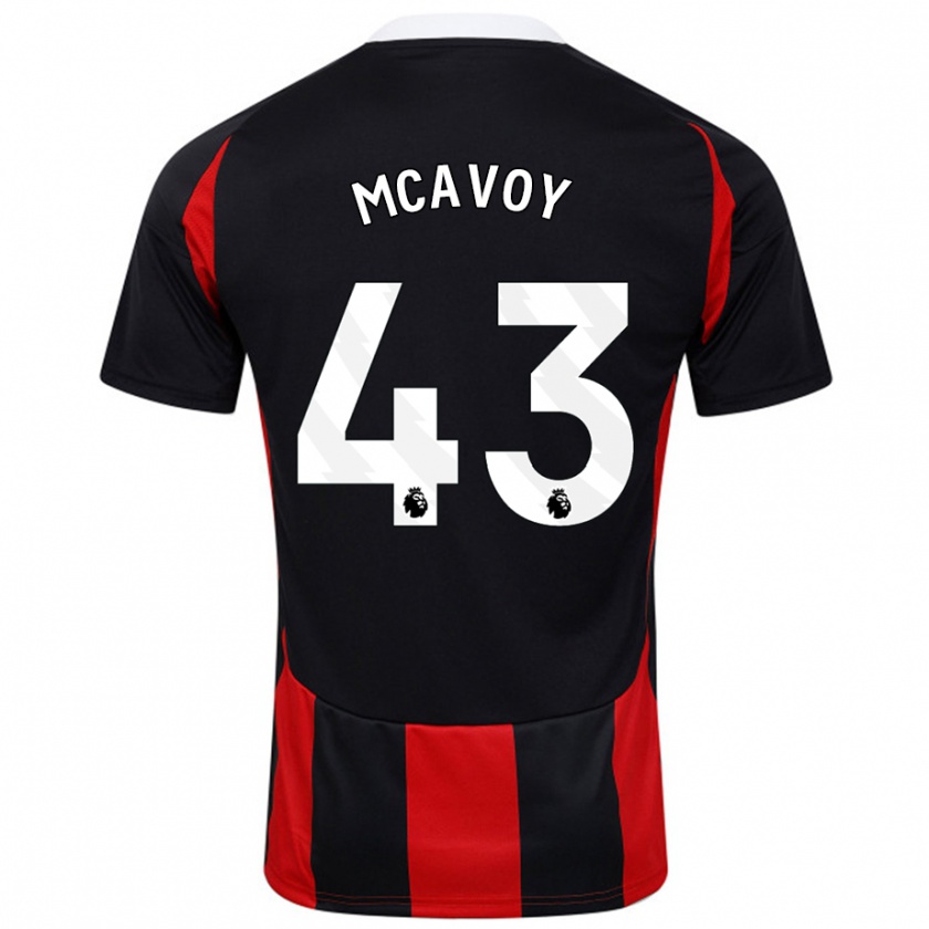 Kandiny Kinder Connor Mcavoy #43 Schwarz Rot Auswärtstrikot Trikot 2024/25 T-Shirt