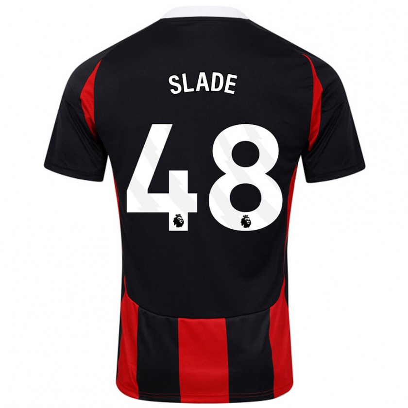 Kandiny Kinder Bradley Slade #48 Schwarz Rot Auswärtstrikot Trikot 2024/25 T-Shirt