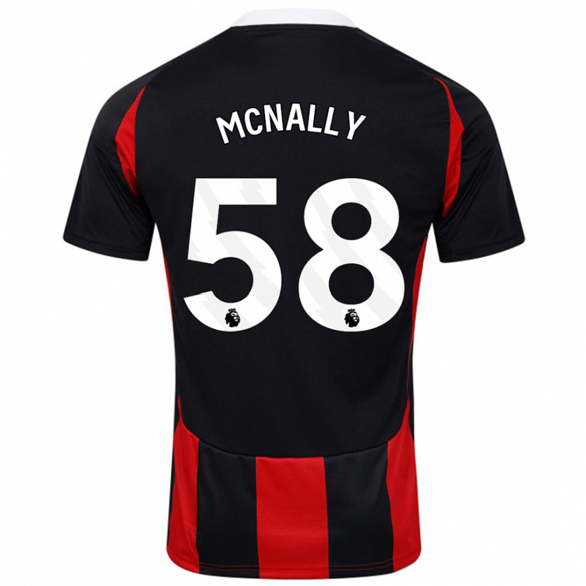 Kandiny Kinder Alfie Mcnally #58 Schwarz Rot Auswärtstrikot Trikot 2024/25 T-Shirt