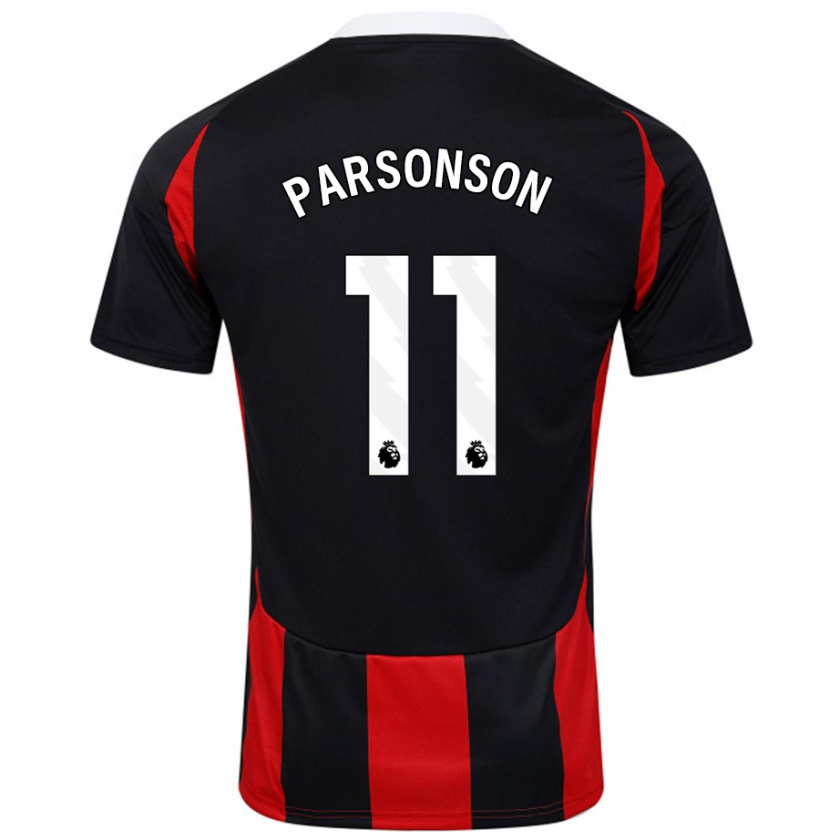 Kandiny Kinder Madi Parsonson #11 Schwarz Rot Auswärtstrikot Trikot 2024/25 T-Shirt