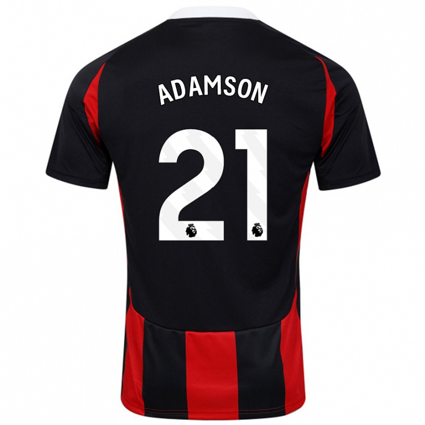 Kandiny Kinder Sasha Adamson #21 Schwarz Rot Auswärtstrikot Trikot 2024/25 T-Shirt