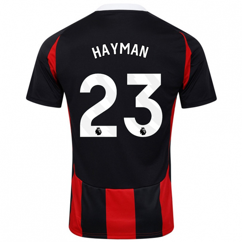 Kandiny Kinder Alex Hayman #23 Schwarz Rot Auswärtstrikot Trikot 2024/25 T-Shirt