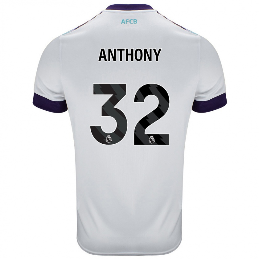 Kandiny Kinder Jaidon Anthony #32 Weiß Grün Lila Auswärtstrikot Trikot 2024/25 T-Shirt