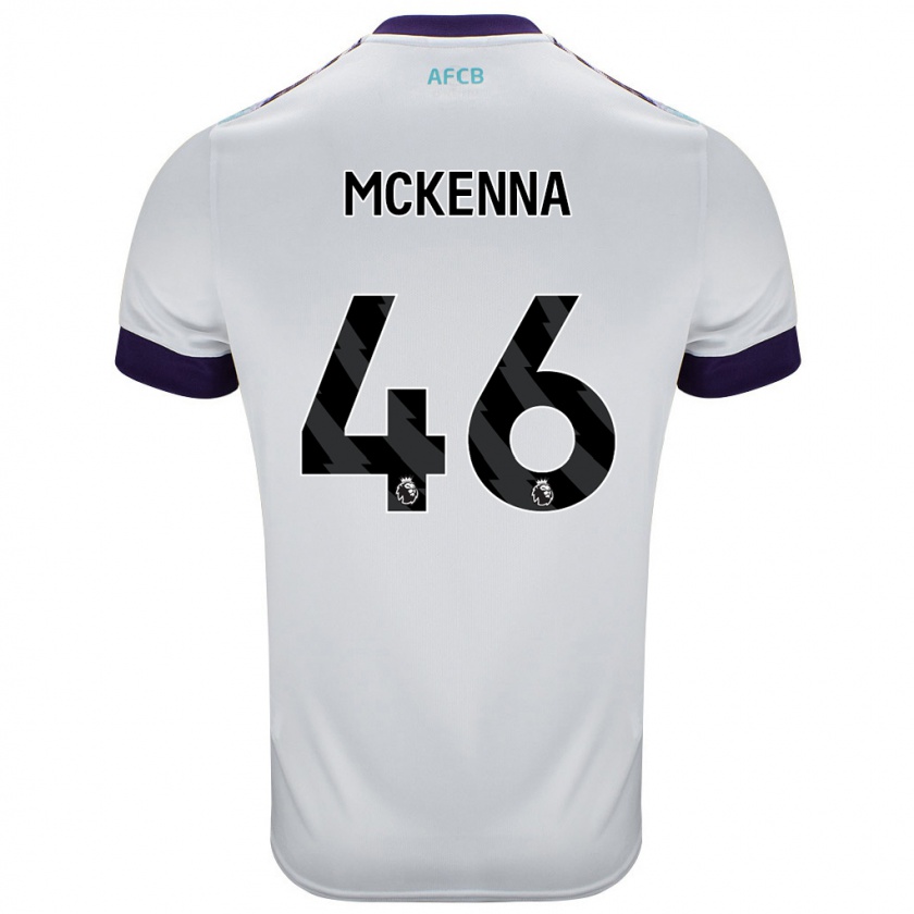 Kandiny Kinder Callan Mckenna #46 Weiß Grün Lila Auswärtstrikot Trikot 2024/25 T-Shirt