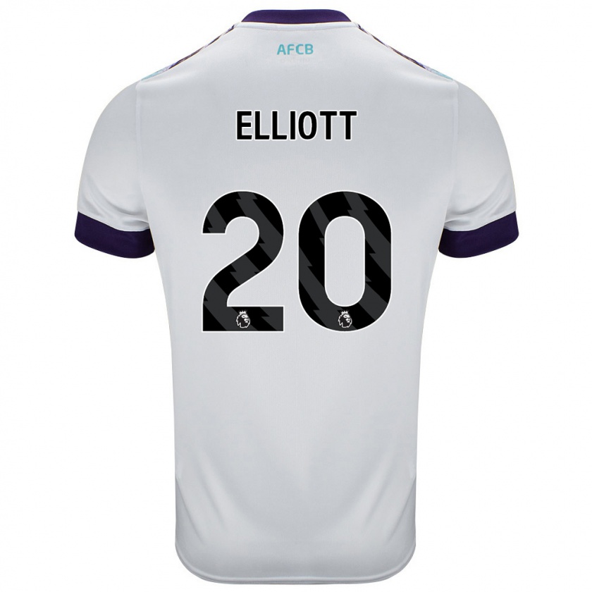 Kandiny Kinder Kaitlyn Elliott #20 Weiß Grün Lila Auswärtstrikot Trikot 2024/25 T-Shirt