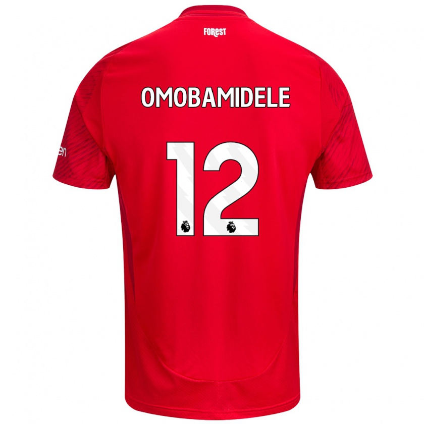 Kandiny Herren Andrew Omobamidele #12 Rot Weiß Heimtrikot Trikot 2024/25 T-Shirt